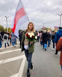 Olga, în timpul protestelor din 9 noiembrie