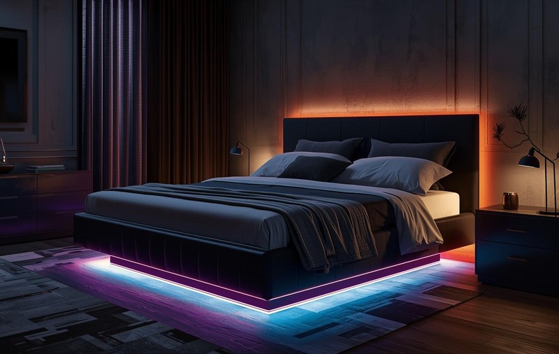 Paturile cu LED – combinația perfectă între design modern și atmosferă relaxantă în dormitor