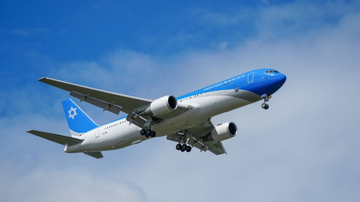 Aeronava guvenului israelian, Wing of Zion, un Boeing 676, în zbor, 22 iulie 2024