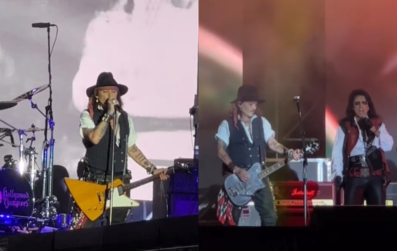 Momentul neașteptat de la concertul lui Johnny Depp din România. Cu cine s-a fotografiat în culise actorul