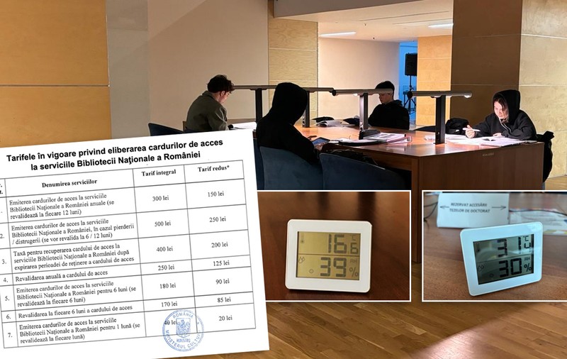 Un card de acces de 300 de lei pe an, ca să tremuri iarna și să transpiri vara la Biblioteca Națională