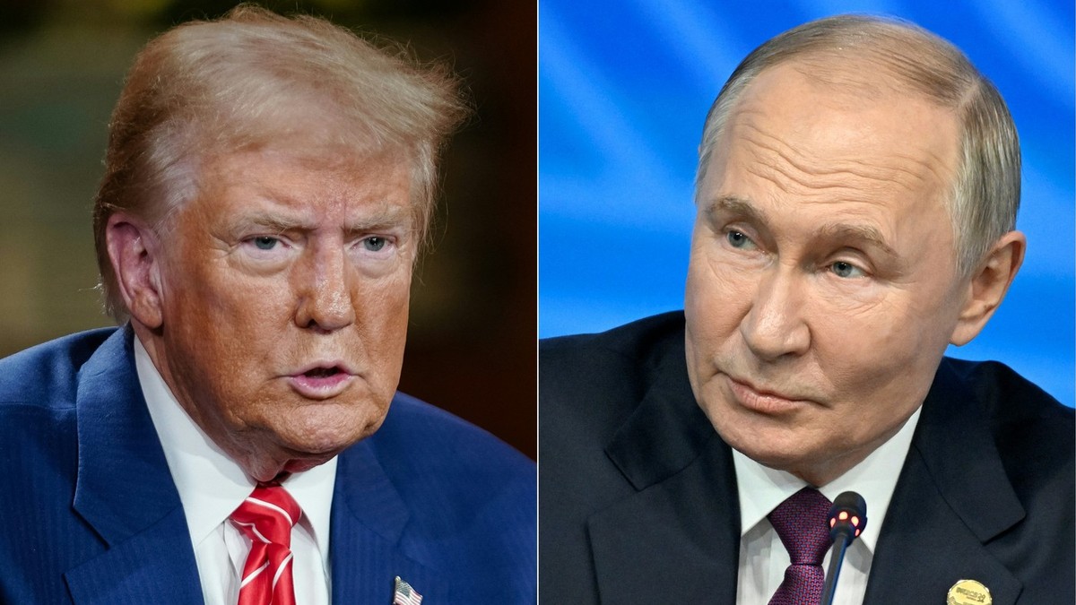 Colaj cu Donald Trump (stânga) și Vladimir Putin Foto: Profimedia