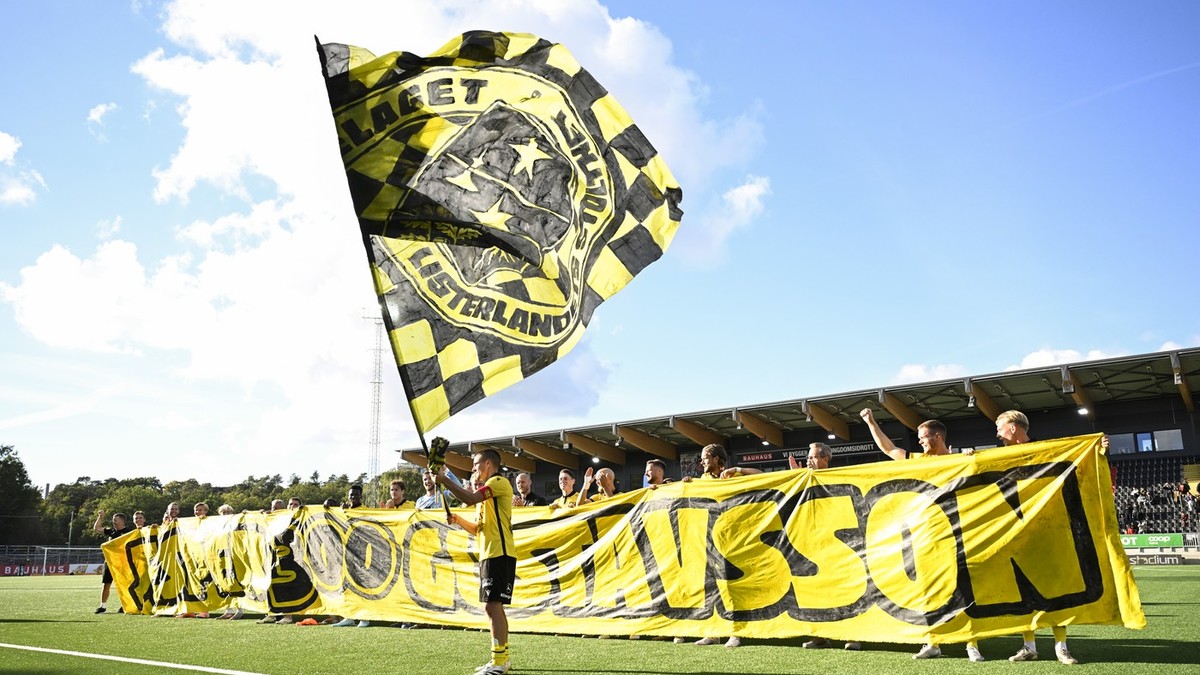 Herman Johansson, marcatorul golului pentru Mjällby, după meciul de fotbal dintre IF Brommapojkarna și Mjällby AIF la Grimsta IP. Allsvenskan Brommapojkarna-Mjällby, Stockholm, Suedia - 28 septembrie 2025