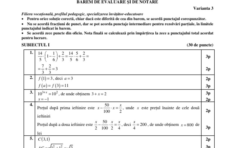 Subiectele la Matematică la BAC 2026. Ce le-a picat elevilor la proba obligatorie a profilului la Bacalaureat
