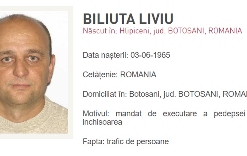 Traficant român de minori, arestat la Dublin. Căutat de 12 ani, el se află pe lista „Most Wanted” a Poliţiei Române