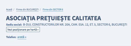 Asociația Prețuiește Calitatea are sediul pe bulevardul Constructorilor, din sectorul 6 al Capitalei, într-o clădire deținută de Broadhurst Investments Limited (Foto Pagina de Media)
