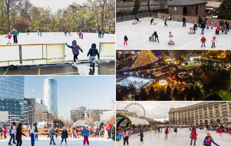 Unde putem să patinăm în București? Cișmigiul e cea mai scumpă locație, în Piața Obor, accesul e gratuit