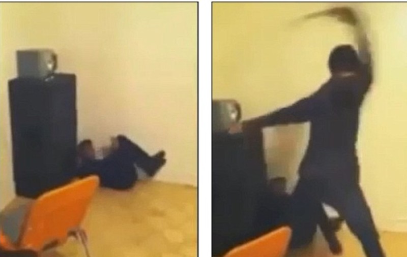 Atenţie, imagini şocante! Un tată îşi snopeşte în bătaie fiicele