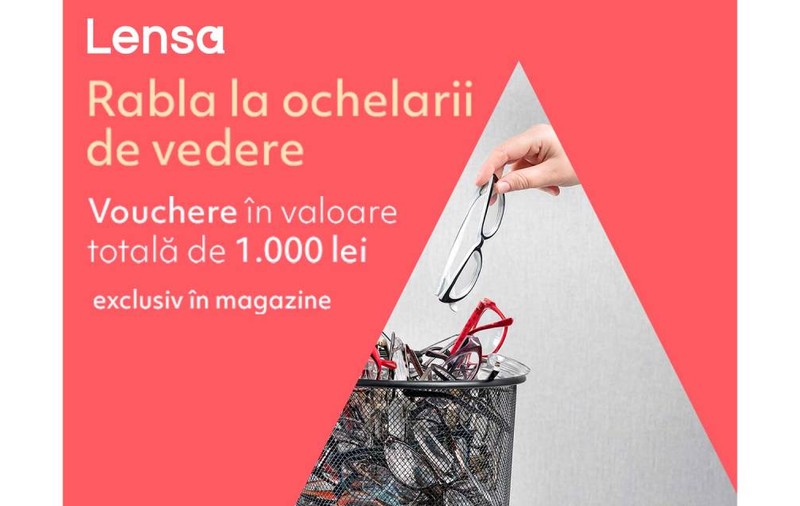 Uită de ochelarii de vedere uzați! Lensa a lansat o nouă ediție „Rabla la ochelarii de vedere”, cu vouchere în valoare totală de 1.000 de lei 