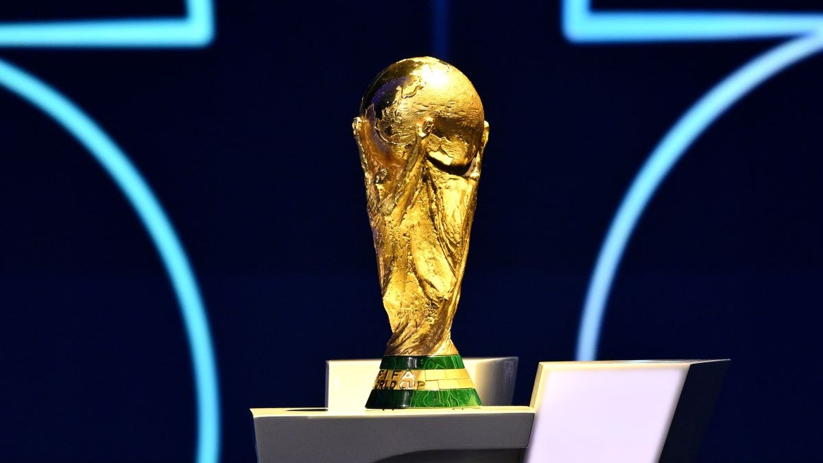 WASHINGTON, DC - DECEMBER 05: FIFA World Cup Trophy is displayed during the FIFA World Cup 2026 Official Draw at John F. Kennedy Center for the Performing Arts on December 05, 2025 in Washington, DC. (Photo by Mandel NGAN - Pool/Getty Images)
