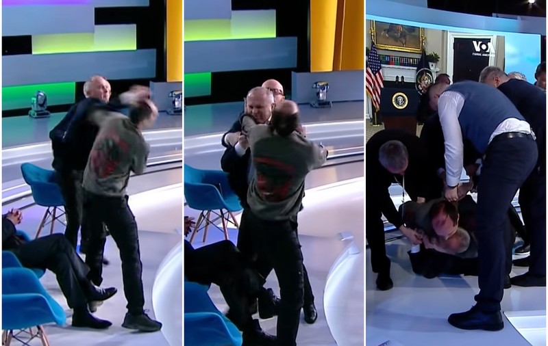 Cum s-a ajuns la bătaie în direct. Ce a spus politicianul prorus, înainte să fie lovit de jurnalist, la emisiunea „Libertatea de exprimare”