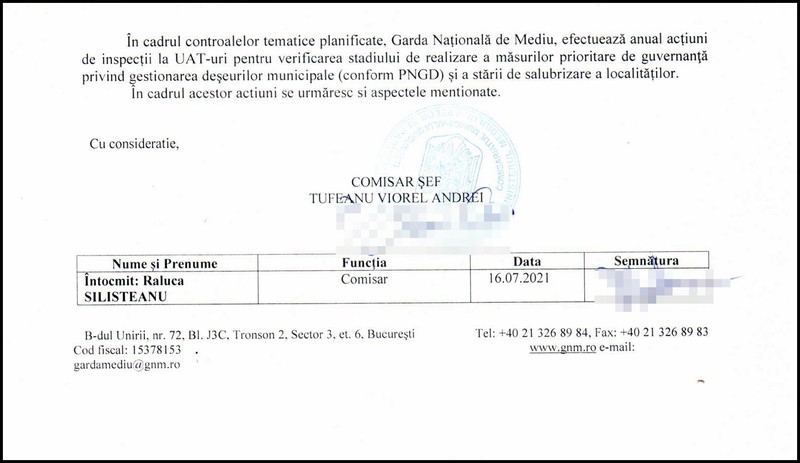 Răspunsul Gărzii de Mediu
