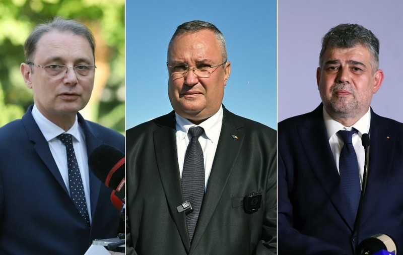 Luca Niculescu, Nicolae Ciucă, Marcel Ciolacu. Sursa foto: Dumitru Angelescu, Agerpres