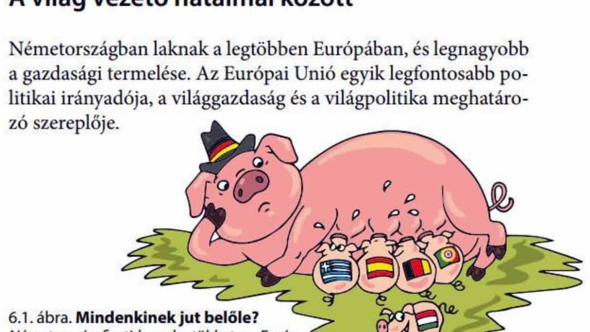 Caricaturi politice într-un manual din Ungaria