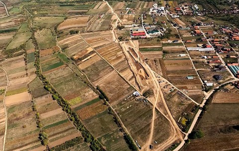 Imagine din avion cu sectorul Nușfalău - Poarta Sălajului din Autostrada A3