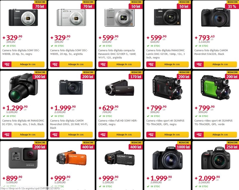 Aparate foto la reducere de Black Friday 2018 la Altex