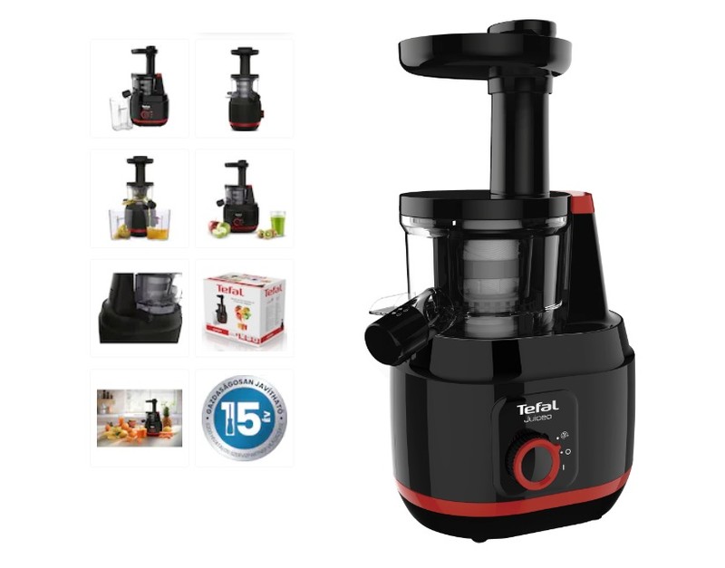 Storcător de fructe și legume Tefal ZC150838 Juiceo, 150 W, 80 Rpm, presare la rece