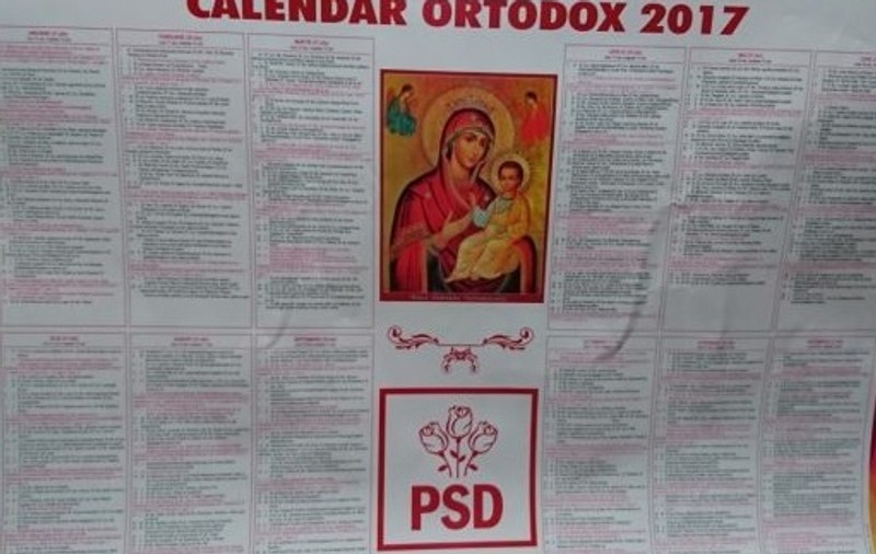 Calendarul cu sigla PSD naște controverse; Biserica Ortodoxă se delimitează