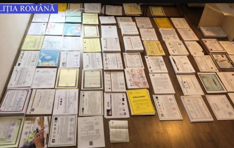 Peste 1.000 de documente falsificate pentru gradații de merit. Anchetatorii au găsit plicuri cu diplome false pentru școli din mai multe județe