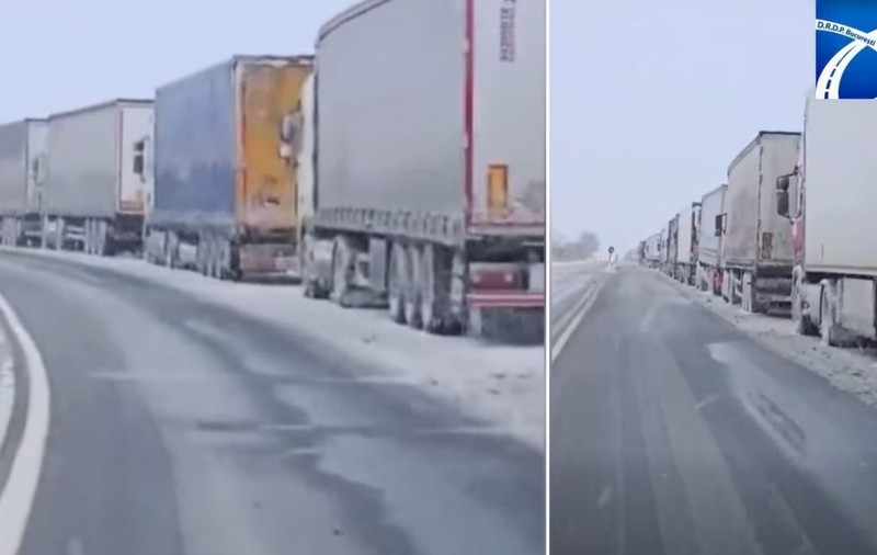 Cod galben de ninsori și viscol: traficul rutier este blocat spre Podul Prieteniei și șapte localități au rămas fără curent