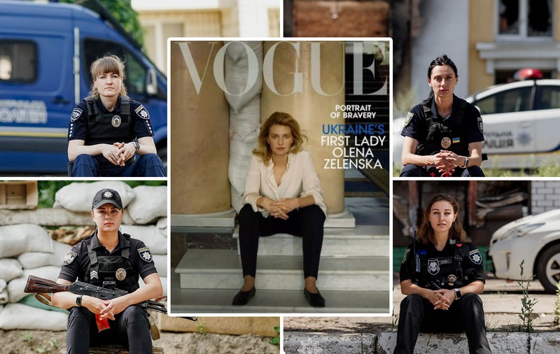 Olena Zelenska, apărată de polițistele din Ucraina după fotografia de pe coperta Vogue: „Încredere, determinare, victorie”