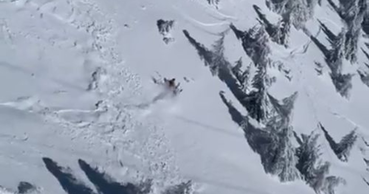 Avalanşă în Sinaia. Momentul în care un turist a fost surprins de căderea masivă de zăpadă