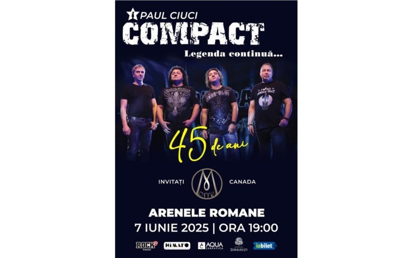 Compact – 45 de ani împreună. Legenda continuă! Concert aniversar pe 7 iunie, la Arenele Romane