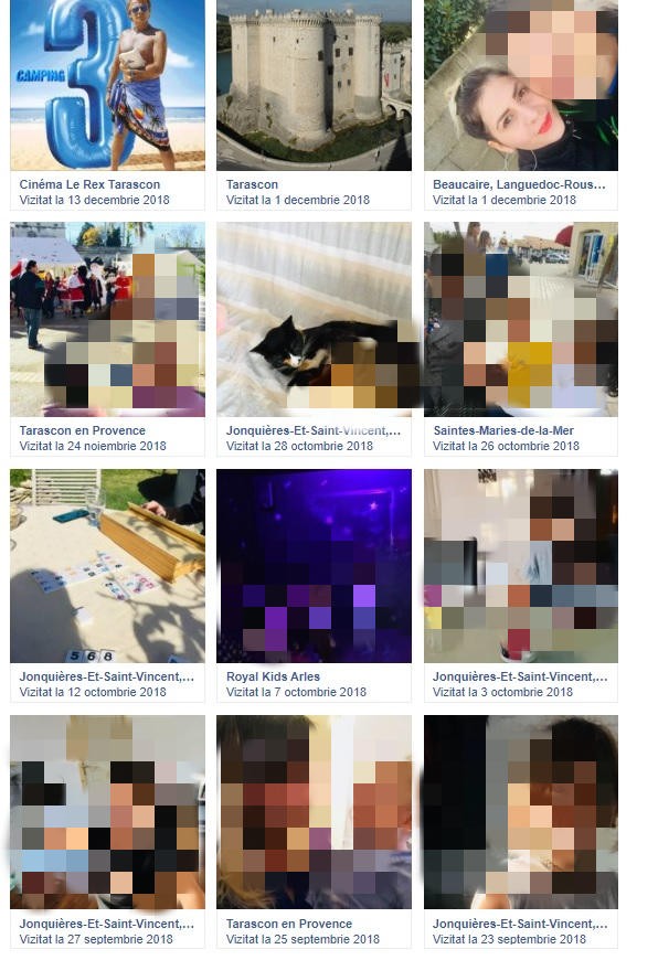 Localități din Franța în care Lidia Cupșa își dădea check-in în septembrie, octombrie, noiembrie și decembrie 2018