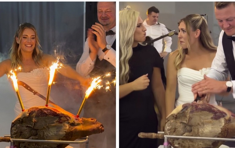Karla Balog la nuntă în loc de tort a avut prosciuto