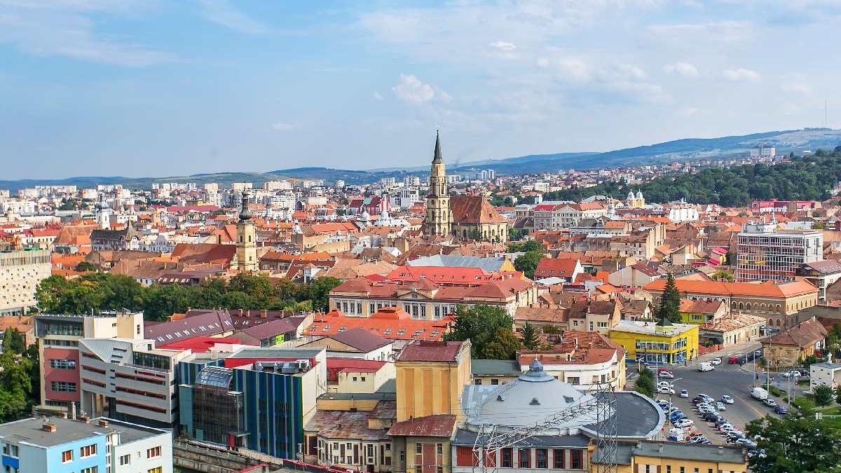 Imagine de ansamblu a orașului Cluj-Napoca