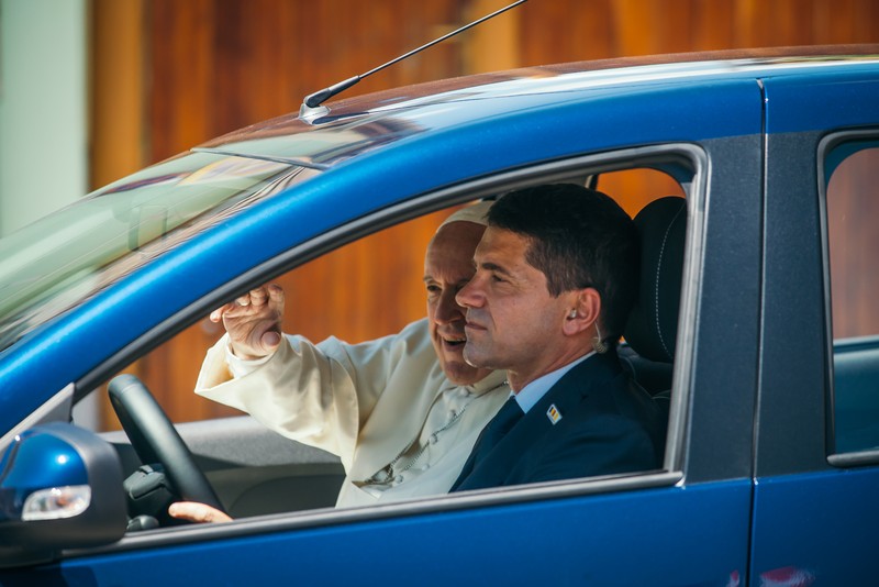 Sanctitatea Sa Papa Francisc părăsește Câmpia Libertății din Blaj.