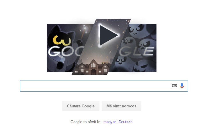 joc de Halloween pe google, accesand doddle-ul