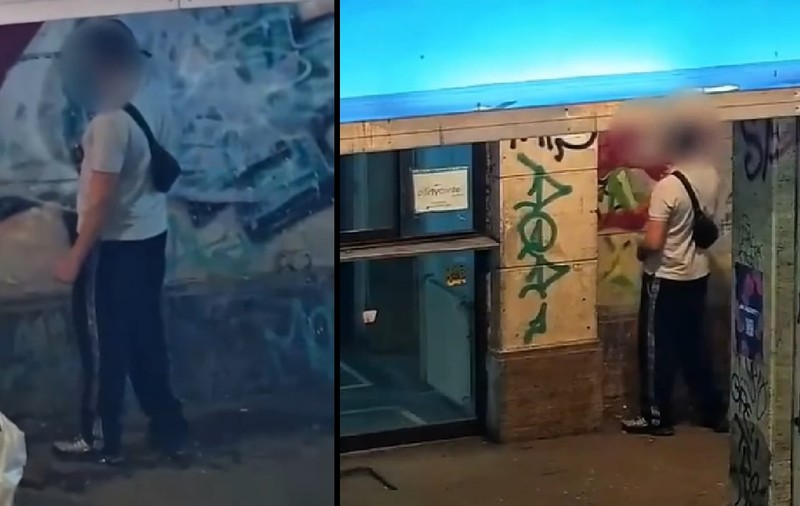 Un tânăr din București s-a visat artist și a început să mâzgălească un bloc din Piața Romană, iar polițiștii locali nu i-au apreciat deloc spiritul artistic și l-au pus să șteargă