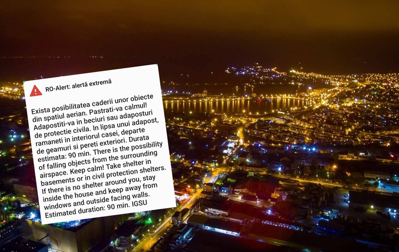 Mesaj RO-Alert în Tulcea și Galați, duminică noapte, în timpul unui nou atac rusesc în Ucraina. „Păstrați-vă calmul” - VIDEO