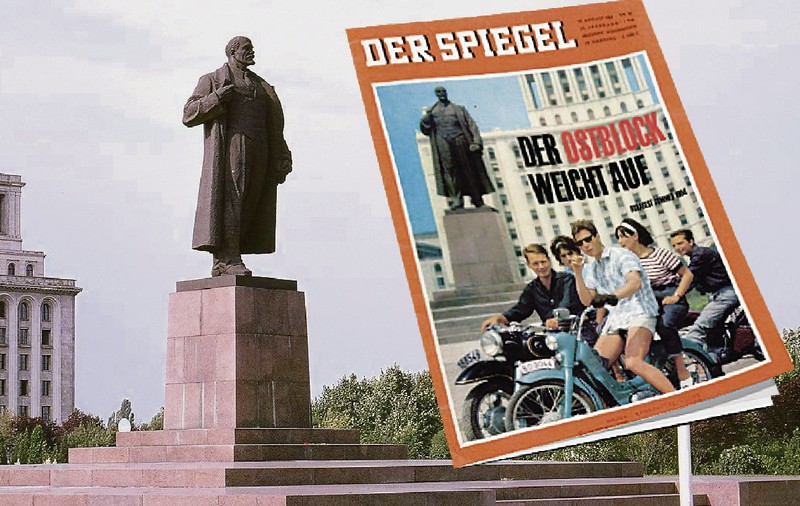Viral pe internet! Un sociolog îi caută pe românii care au apărut în 1964 pe coperta revistei germane Der Spiegel. Călare pe motocicletele Carpați, în fața statuii lui Lenin!
