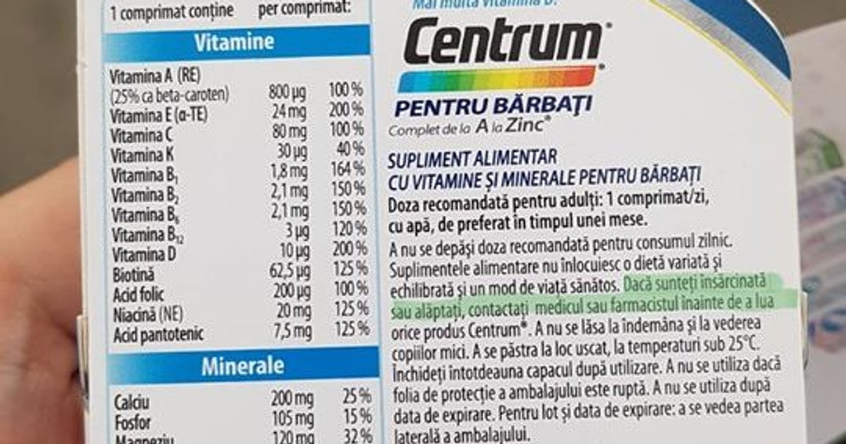 Prospectul unui supliment alimentar pentru bărbați