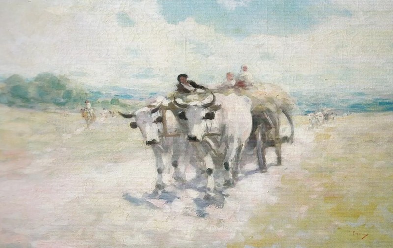 „Car cu boi”', tabloul cu dimensiuni impresionante, al lui Nicolae Grigorescu, restaurat la Iași