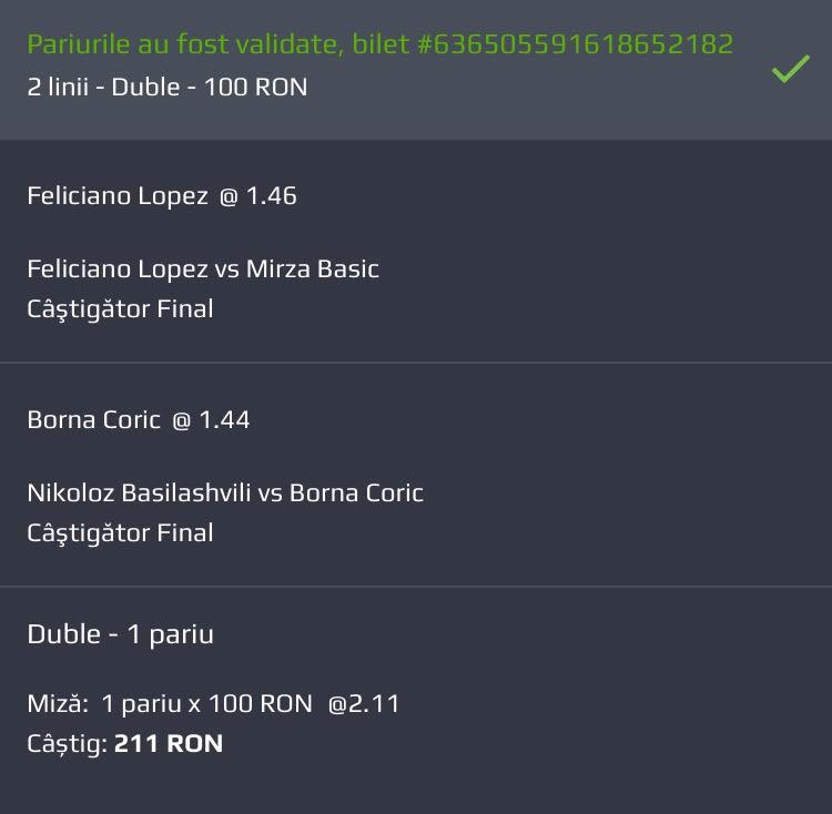 Biletul Zilei din Tenis 03 ian