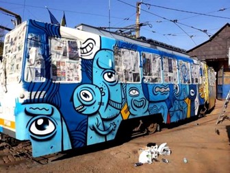 Tramvaiul pictat de Alexandru Ciubotariu