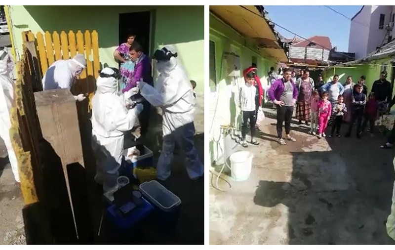 Cinci dintre cei 30 de romi din Ploiești, suspecți de COVID-19, sunt bolnavi. Cei sănătoși sunt în continuare păziți de polițiști, jandarmi și militari