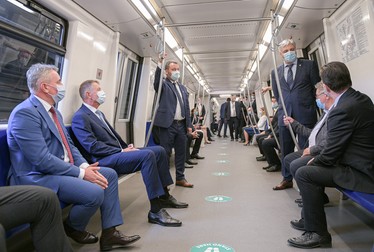 Klaus Iohannis în metroul proaspăt inaugurat| Foto: Facebook