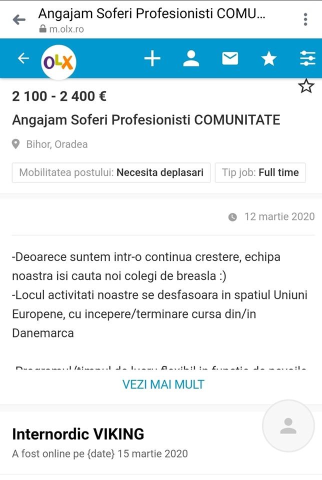 După problemele cu șoferii din Danemarca, pe 12 martie, firma a anunțat noi angajări