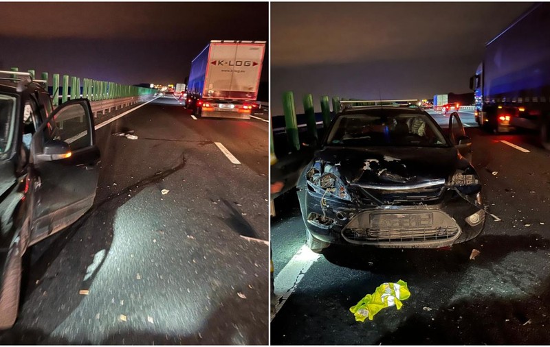Carambol cu trei mașini, urmat de incendiu, pe Autostrada Soarelui