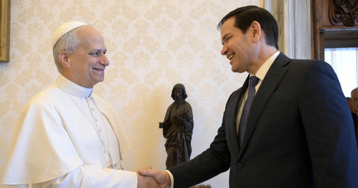 Papa Leon și Marco Rubio, la prima vizită a secretarului de stat american de la investirea Suveranului Pontiv