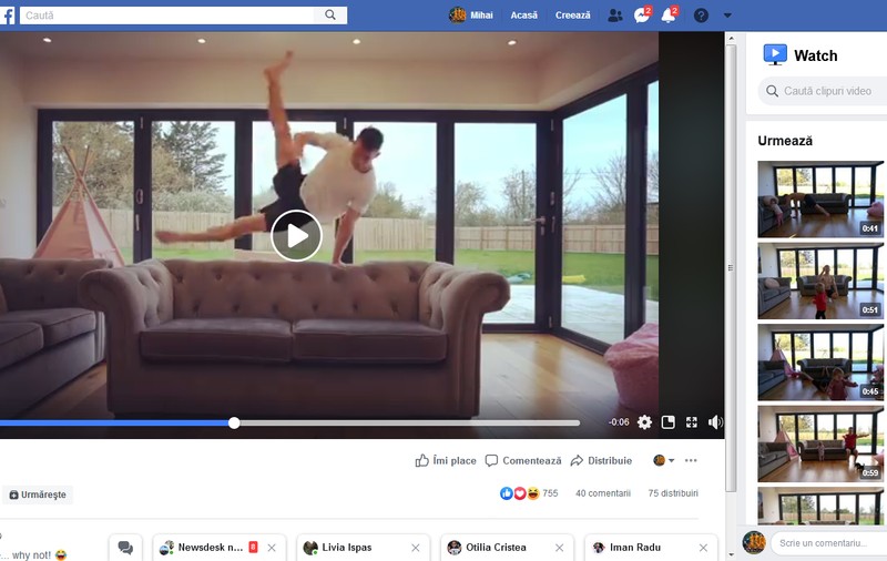 Ce metode de pregătire au mai găsit sportivii pentru perioada de izolare. Canapeaua în loc de cal cu mânere și tenis cu piciorul peste gardul viu